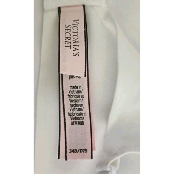 Victoria's Secret Love Cloud Push-Up Bra Size 34D White Plunge Padded New - Picture 4 of 6